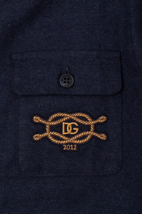 Dolce & Gabbana Kids Camisa com logótipo bordado