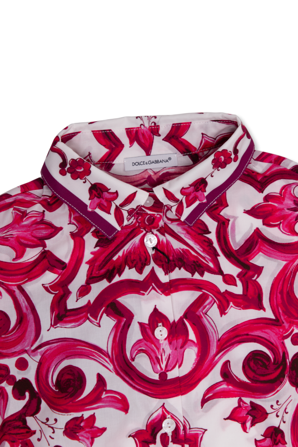 Dolce BIG & Gabbana Kids Shirt with Majolica print