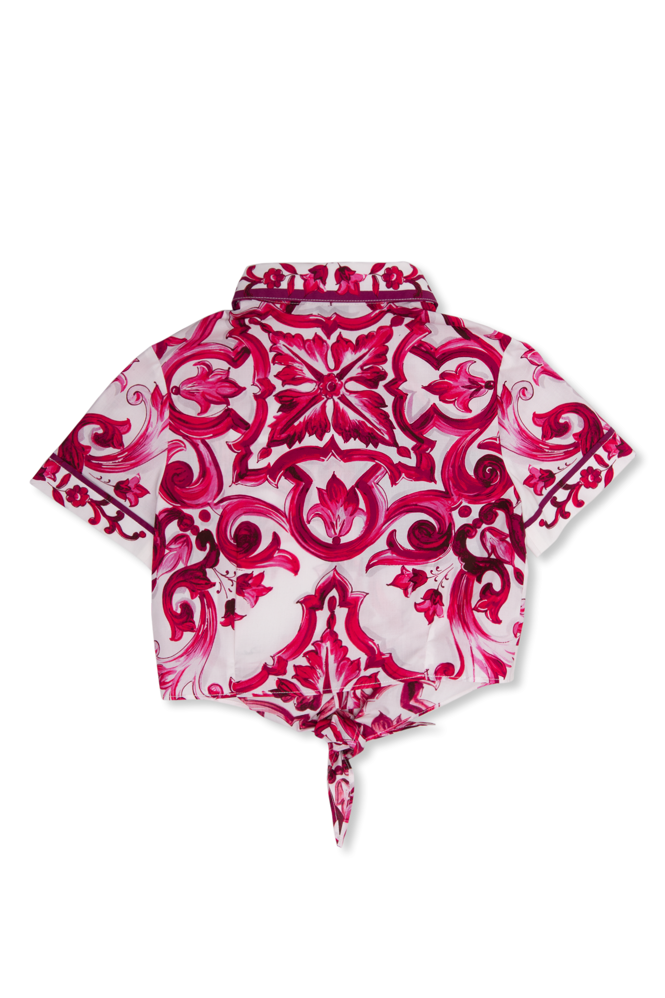 Dolce & Gabbana - Teen Girls Pink Cotton Majolica Leggings