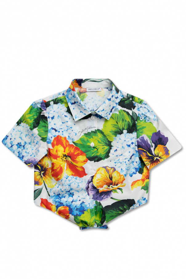dolce printed & Gabbana Kids Shirt with floral motif