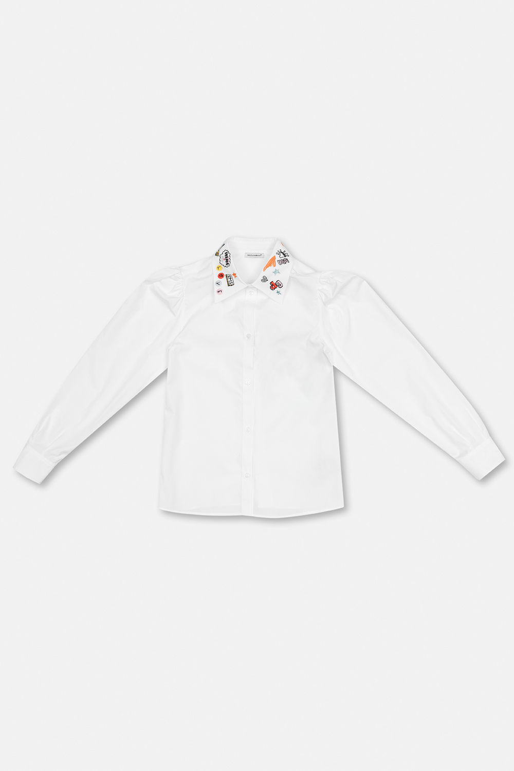 Dolce & Gabbana Kids Cotton shirt with decorative collar