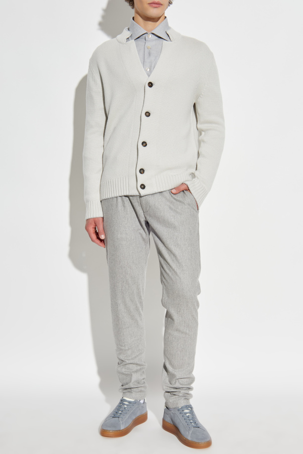 Eleventy Hemd mit Kaschmirbesatz