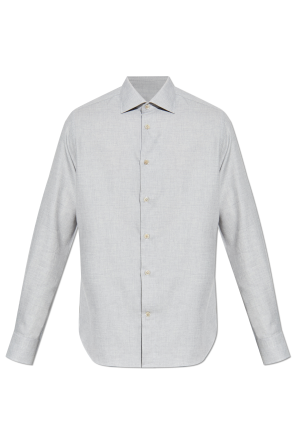 Shirt with cashmere trim