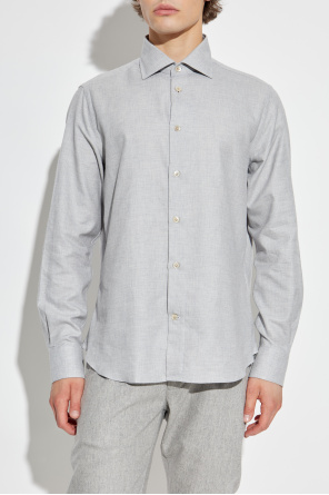 Eleventy Hemd mit Kaschmirbesatz