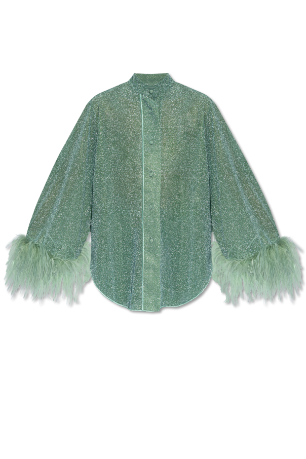 Oseree Ostrich Feather Shirt