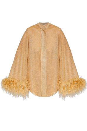 Shirt with ostrich feathers