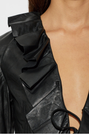 AllSaints Camisa de cuero ‘Luana’