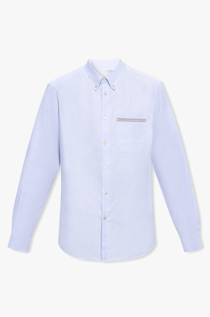 high-neck cotton shirt