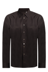 rough-hem linen shirt Charcoal Grün