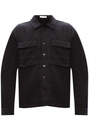 buttoned-up cotton shirt contrast Black