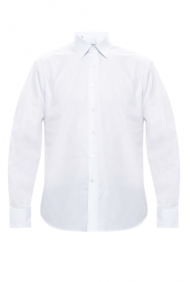 logo-patch convertible jacket Marrone Cotton shirt