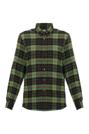 Green checked cotton shirt