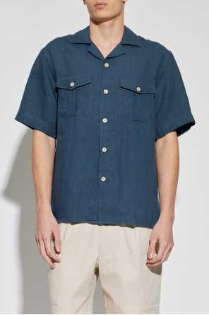 Eleventy Lniana koszula z kieszeniami