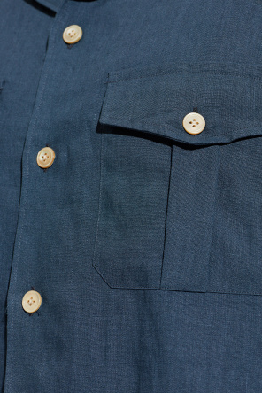 Eleventy Lniana koszula z kieszeniami