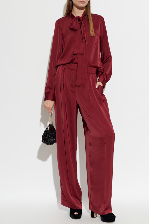 Michael Michael Kors Satin shirt with decorative neck tie