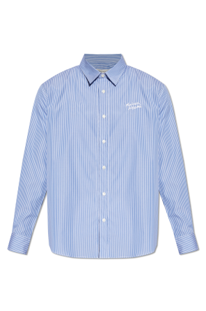 Stripe V-neck Frill Collar Wide Shirt od Maison Kitsuné