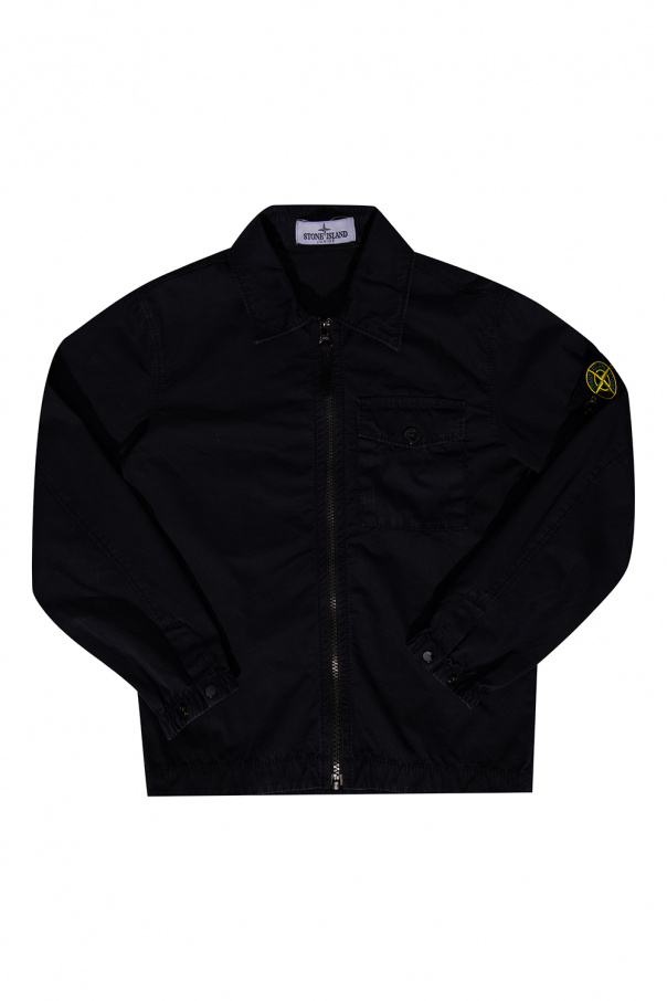 logo-print long-sleeve sweatshirt Gelb Jacket with collar
