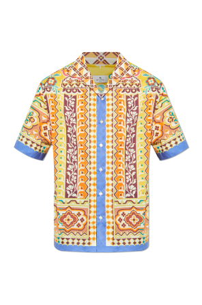 Gemustertes Häkel-T-Shirt mit kurzen Ärmeln