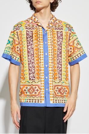 Etro Patterned basket shirt with short sleeves
