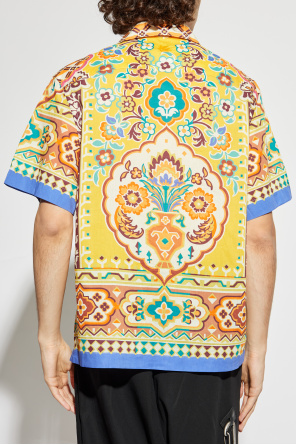 Etro Patterned basket shirt with short sleeves