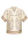 Etro cream Silk shirt with floral motif