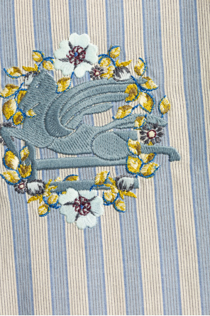 Etro ETRO embroidered-logo knit polo shirt Weiß