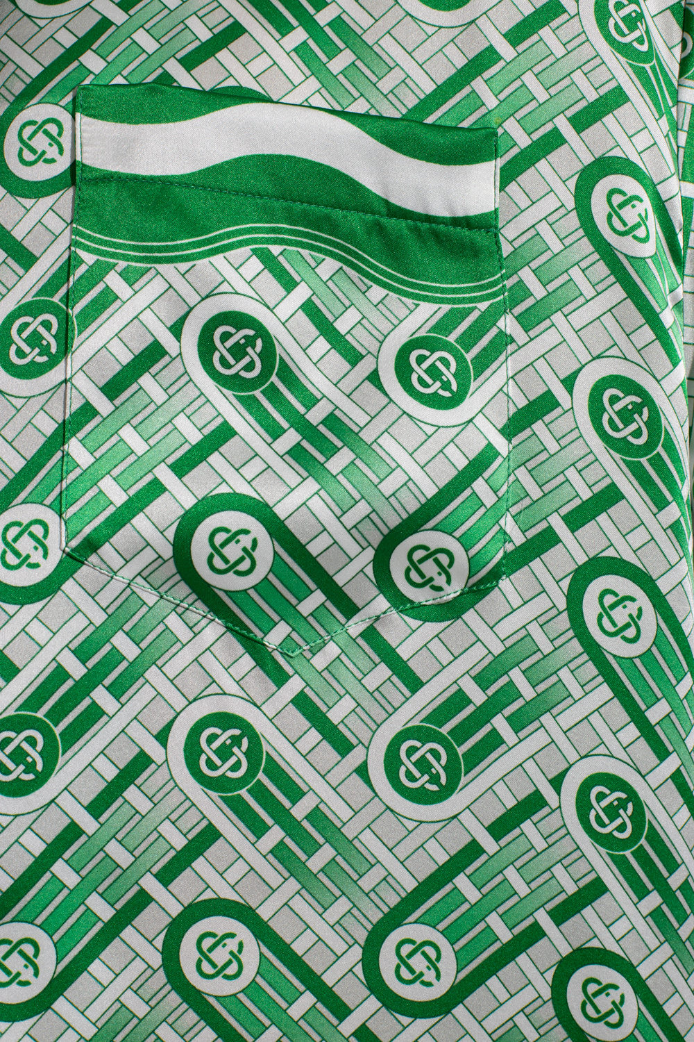 CASABLANCA Silk Shirt With Monogram in Green for Men