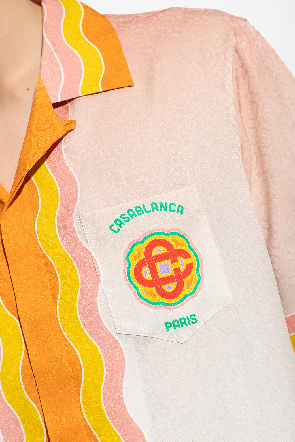 CASABLANCA Rainbow Monogram Shirt in Orange