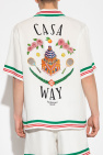Casablanca WHITE 'Casa Way' silk shirt with short sleeves