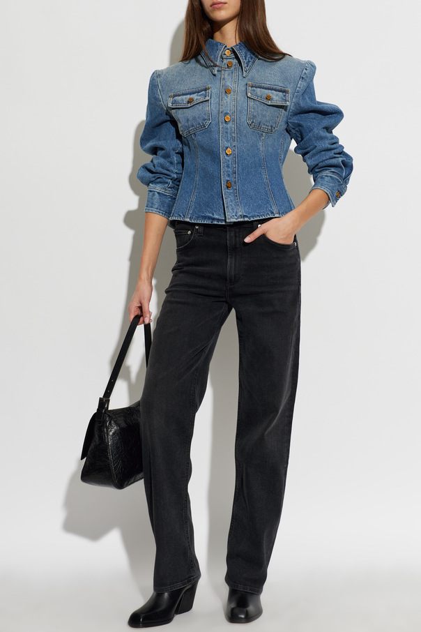 Willy Chavarria ‘vintage’-effect denim shirt