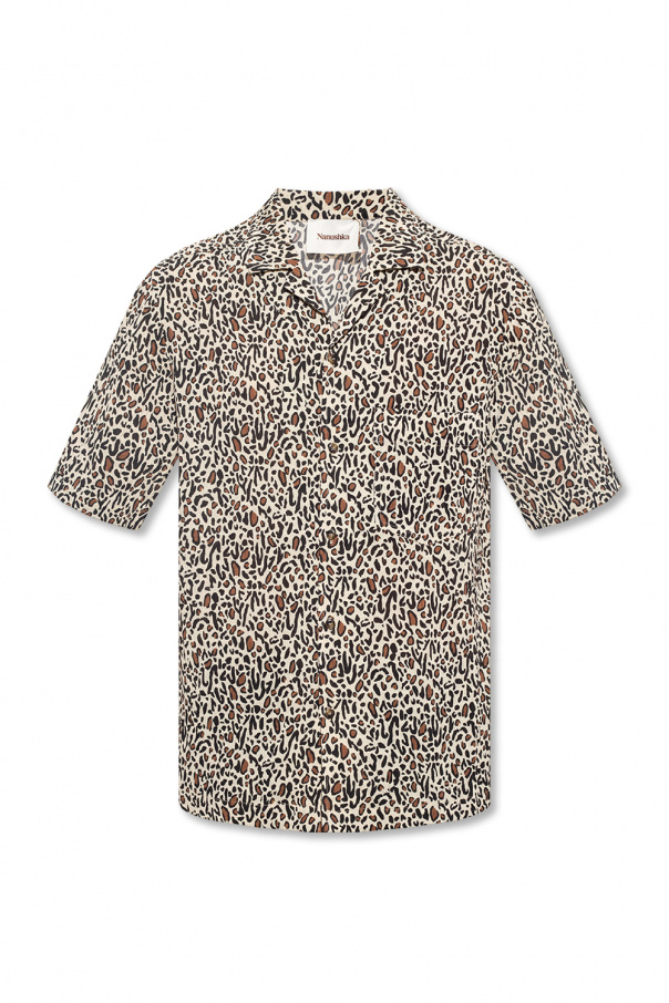 Nanushka ‘Bodil’ Rib shirt with animal motif