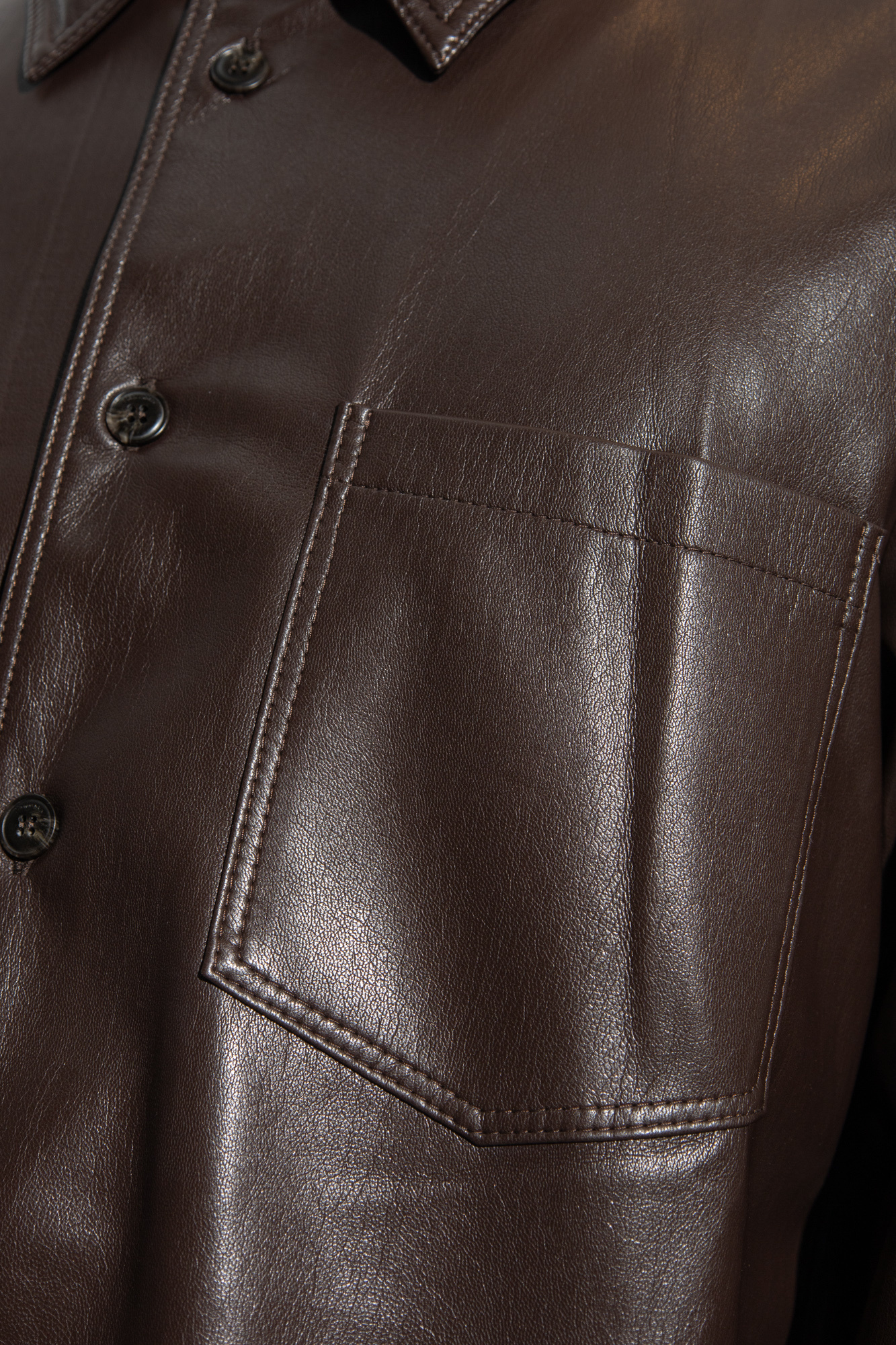 Nanushka ‘Landis’ vegan OKOBOR™ leather shirt