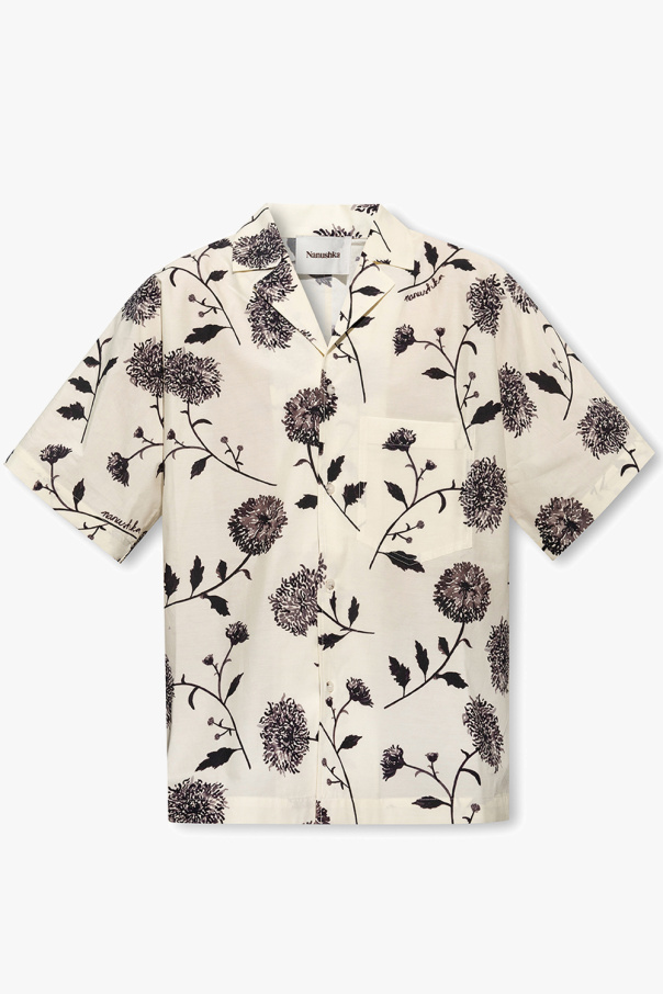 Nanushka ‘Yuki’ shirt Zip with floral motif