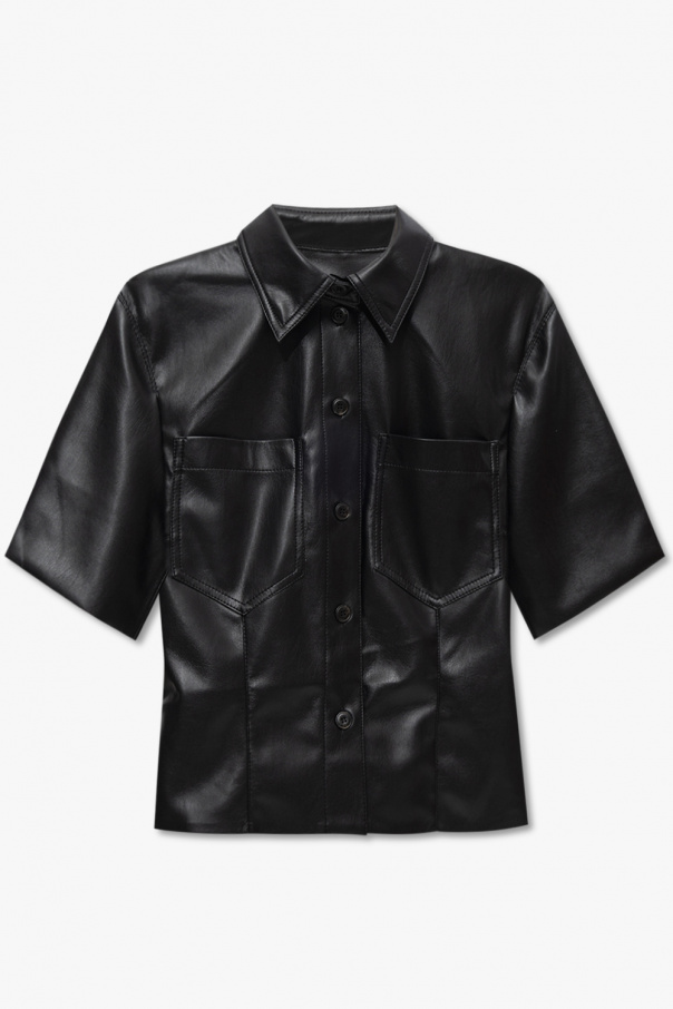 ‘Sabine’ vegan leather shirt od Nanushka