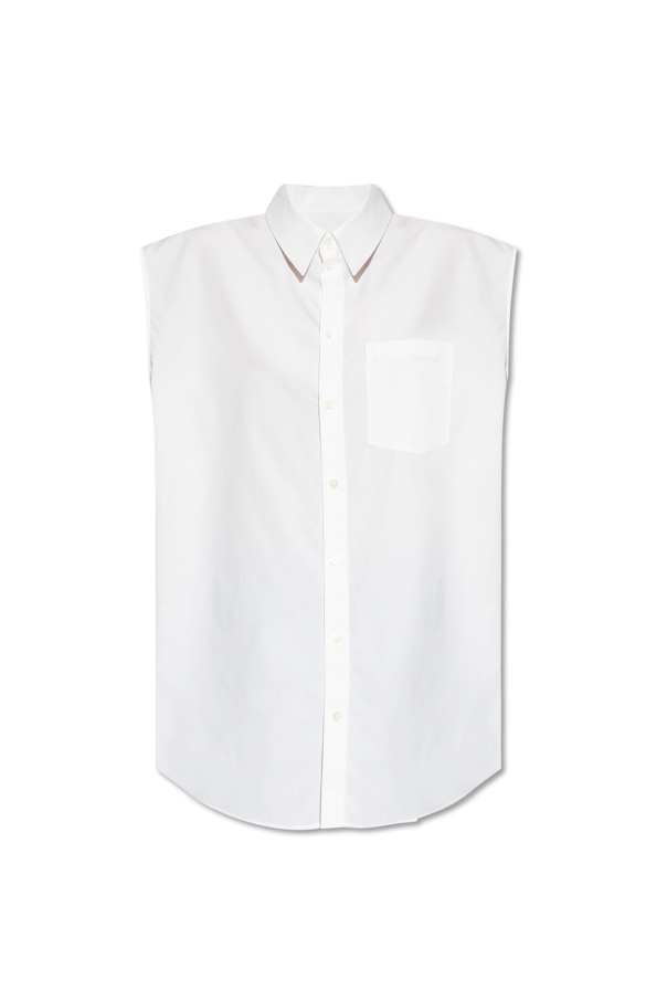 Sleeveless shirt camoscio od Helmut Lang