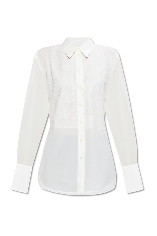 Helmut Lang Hemd mit Spitzenbesatz vorne