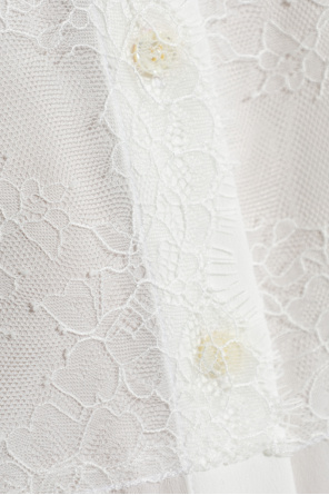 Helmut Lang Hemd mit Spitzenbesatz vorne