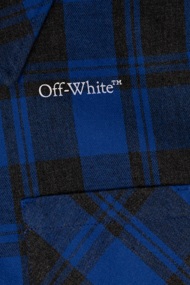 Off-White Kids Checkered shirt lunghe with logo