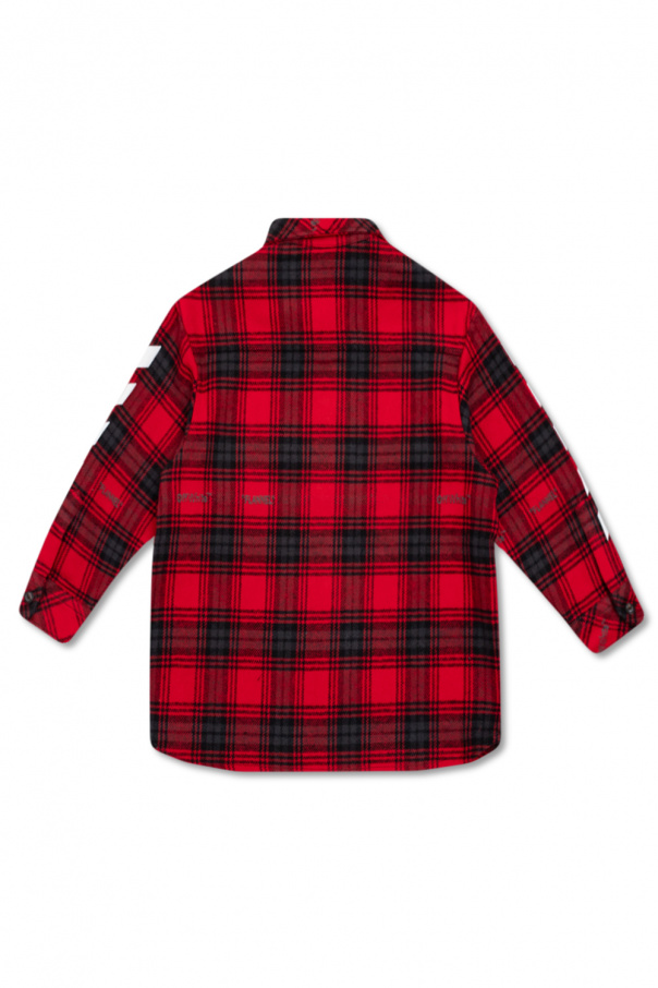 Off-White Kids Checked smiling shirt