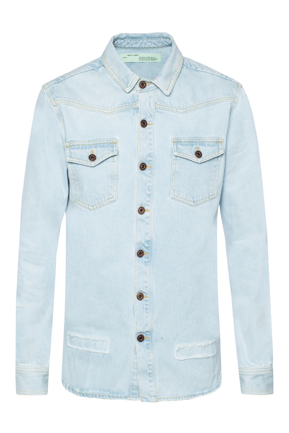 off white denim shirt