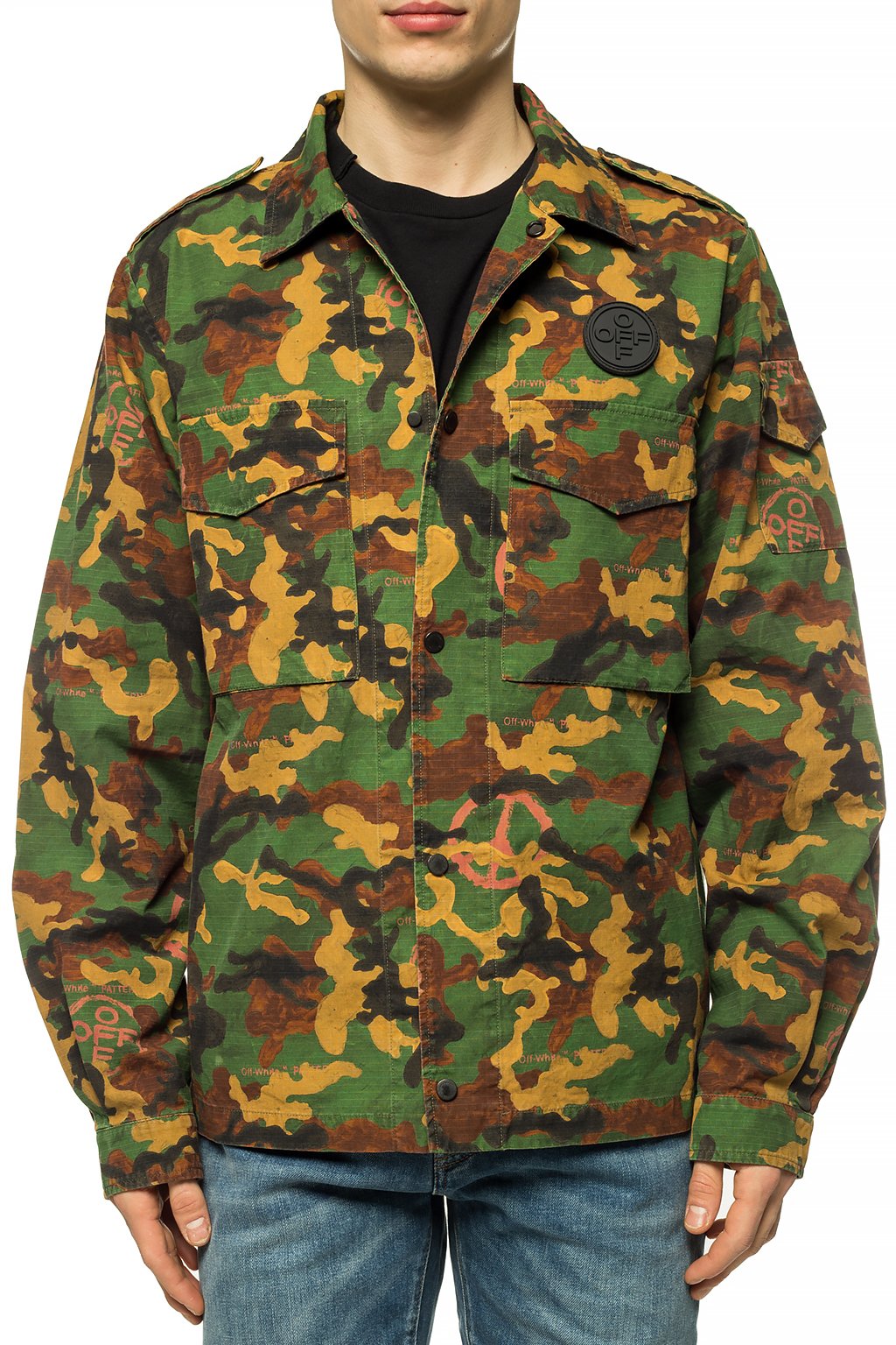 off white camo jeans