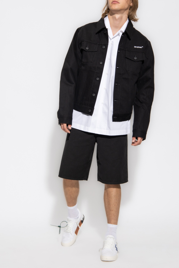 Off-White metallic-thread fitted jacket