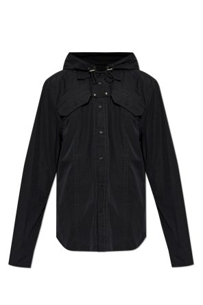 Shirt with detachable hood