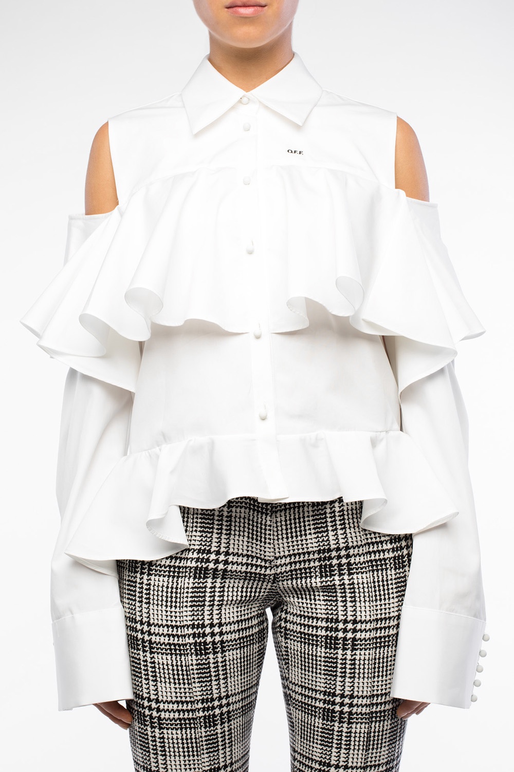 off white ruffle shirt