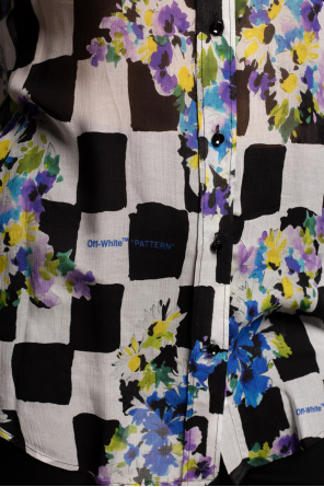 Off-White O-Neck shirt with floral motif