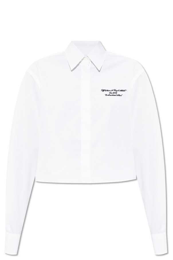 Off-White Kurzes Hemd mit gesticktem Logo
