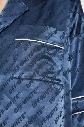 Off-White Camisa de satén con monograma