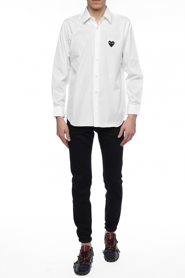 Comme des Garçons Play Logo-appliqued classic bianco shirt