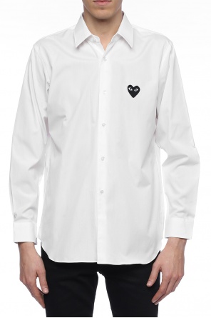 Comme des Garçons Play Logo-appliqued classic bianco shirt