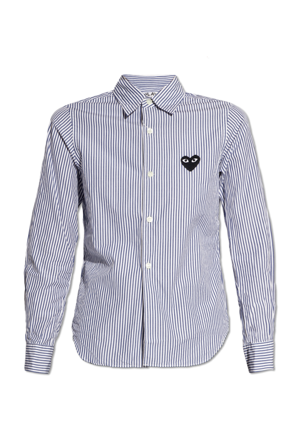 Kids GG-collar cotton polo shirt Grün Striped shirt